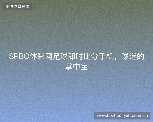 SPBO体彩网足球即时比分手机，球迷的掌中宝