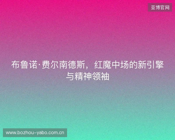 布鲁诺·费尔南德斯,红魔中场的新引擎与精神领袖 布鲁诺·费尔南德斯,红魔中场的新引擎与精神领袖